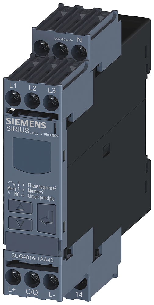 SIEMENS - SIE3UG48161AA40 Relè di controllo, digitale, per tensione trifase con conduttore N, per IO-Link AC 50 ... 60 Hz
