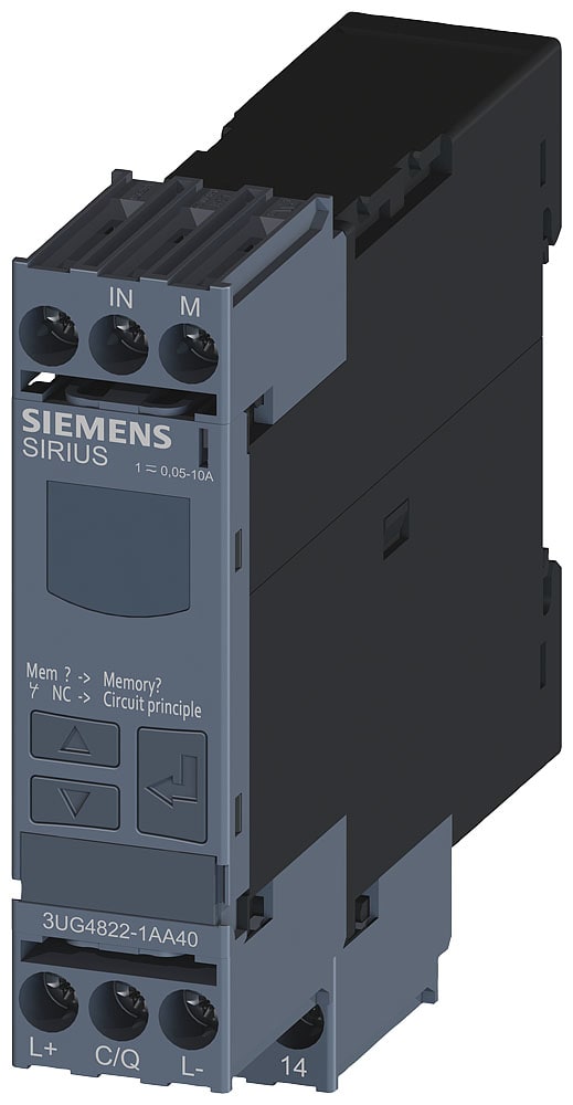 SIEMENS - SIE3UG48221AA40 Relè di controllo digitale per sorveglianza di corrente, 22,5 mm, per IO-Link, 0,05-10 A