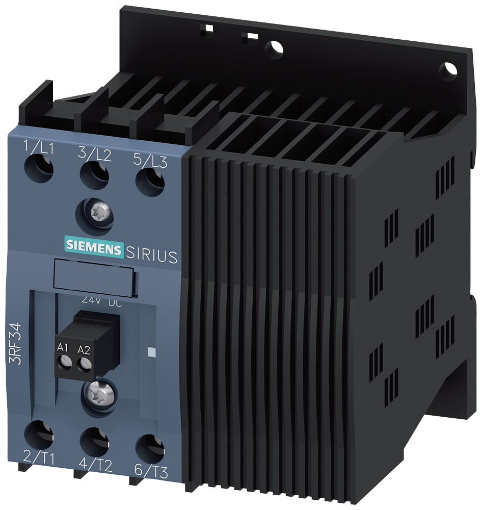 SIEMENS - SIE3RF34161BB04 Contattore statico 3RF3, trifase AC-53 16 A 48 ... 480 V/DC 24 V, controllato a 2 fasi