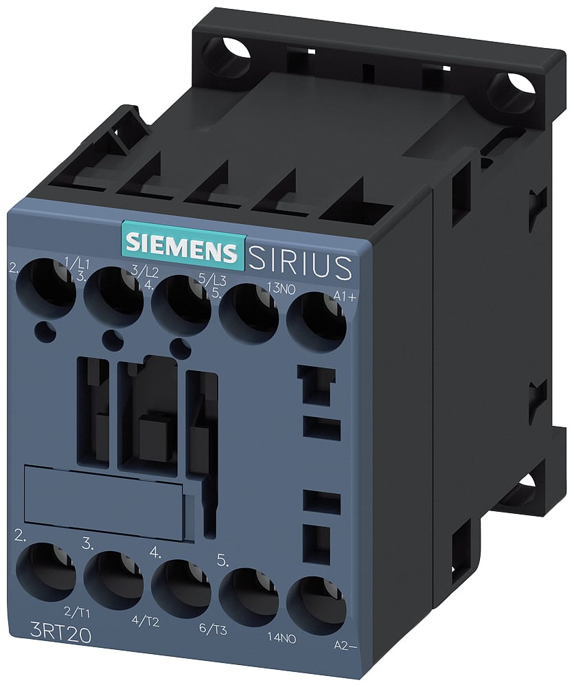 SIEMENS - SIE3RT20181BB410CC0 Contattore, AC-3e, 16 A/7,5 kW/400 V, a 3 poli, DC 24 V, modulo funzionale opzionale, 1NO, morsetti a vite