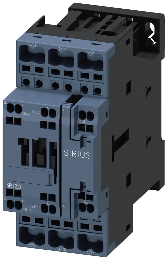 SIEMENS - SIE3RT20262AC201AA0 Contattore, AC-3e, 25 A/11 kW/400 V, a 3 poli, AC 24 V, 50/60 Hz, 1NO+1NC, morsetti a molla