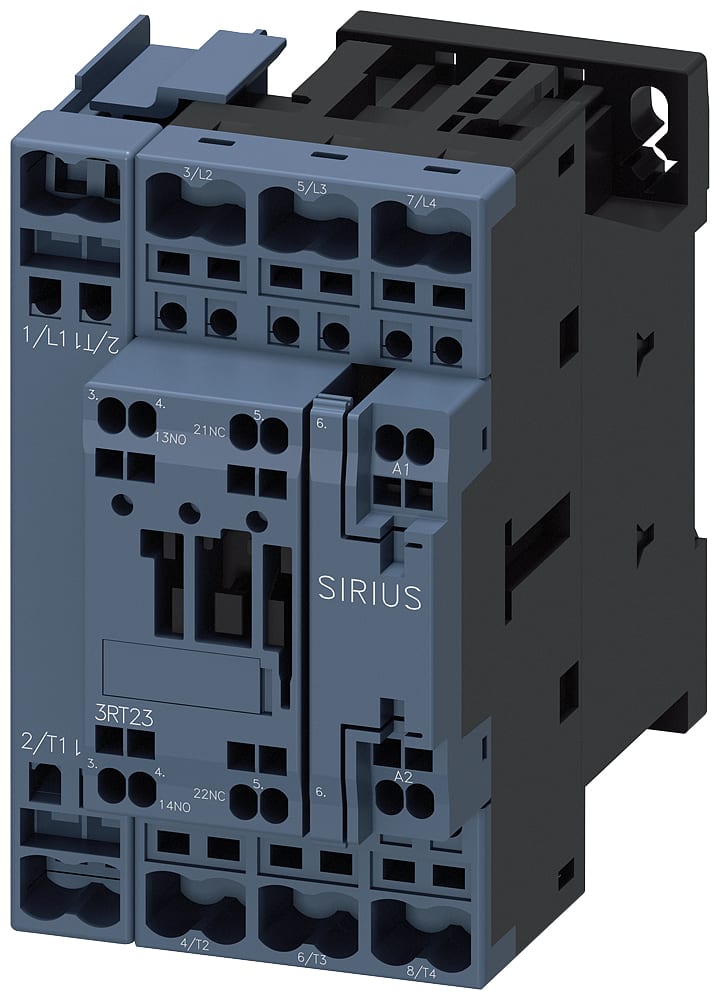 SIEMENS - SIE3RT23252AB00 Contattore, AC-1, 35 A/400 V/40 °C, S0, a 4 poli, AC 24 V/50 Hz, 1NO+1NC