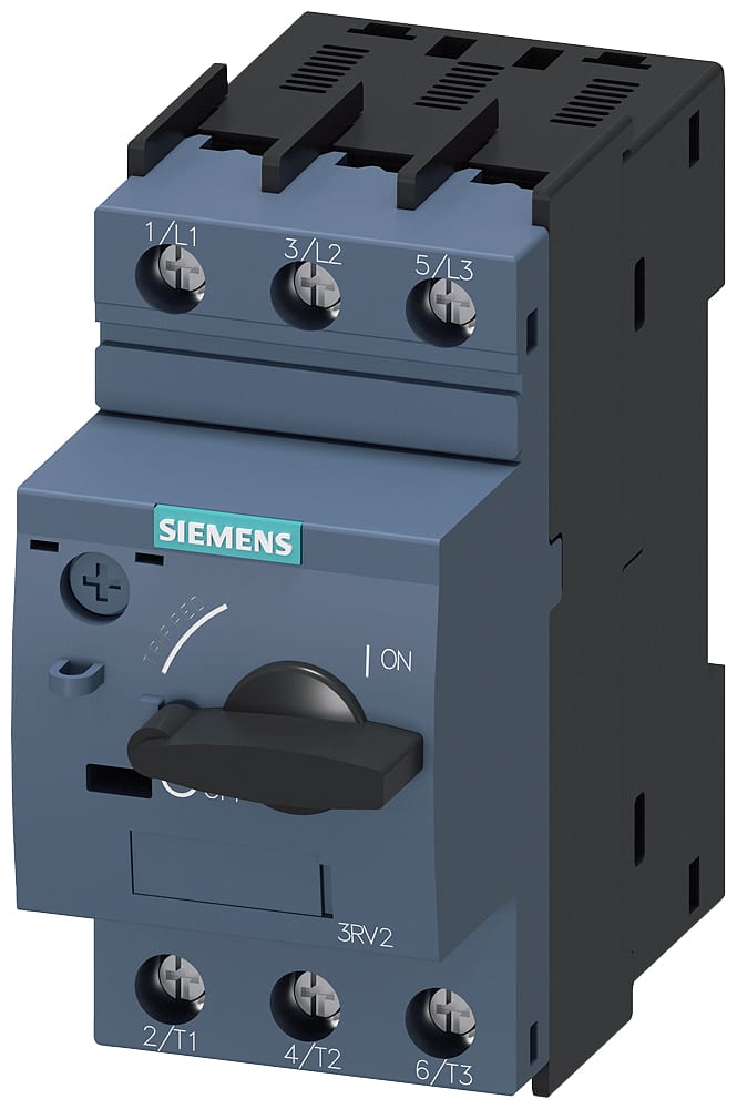 SIEMENS - SIE3RV20111GA100BA0 Interruttore automatico, S00, protezione motore, Class 10, sganciatore A 4,5 ... 6,3 A, sganciatore N 82 A