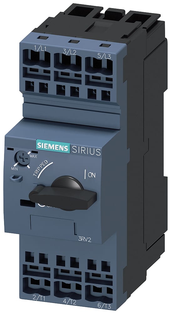 SIEMENS - SIE3RV20211GA20 Interruttore automatico, S0, protezione motore, Class 10, sganciatore A 4,5 ... 6,3 A, sganciatore N 82 A