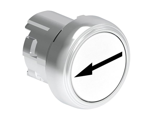 LOVATO - LOVLPSB1148 PULSANTE MET. RASATO FR. DX-SX BIANCO