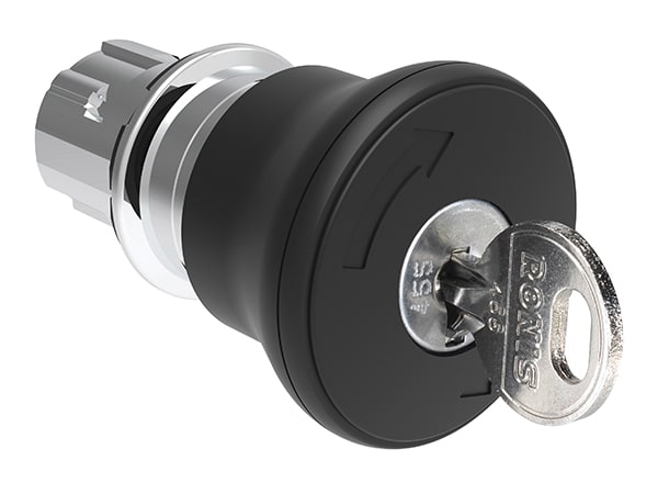 LOVATO - LOVLPSB6842 PULS.MET. FUNGO 40MM NERO SG.CHIAVE