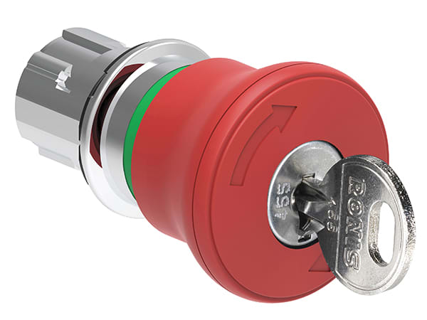 LOVATO - LOVLPSB6844R520E PULS.MET. FUNGO 40MM ROSSO CHIAVE 520E