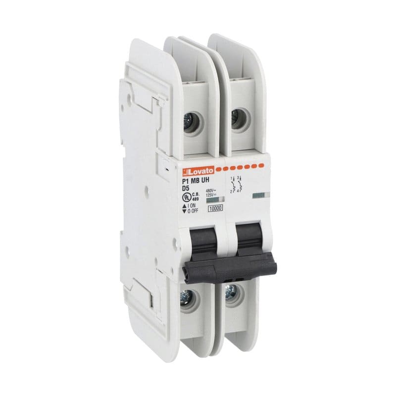 LOVATO - LOVP1MBUH2PD04 MCB 2P D4 480Y/277V 10KA UL489