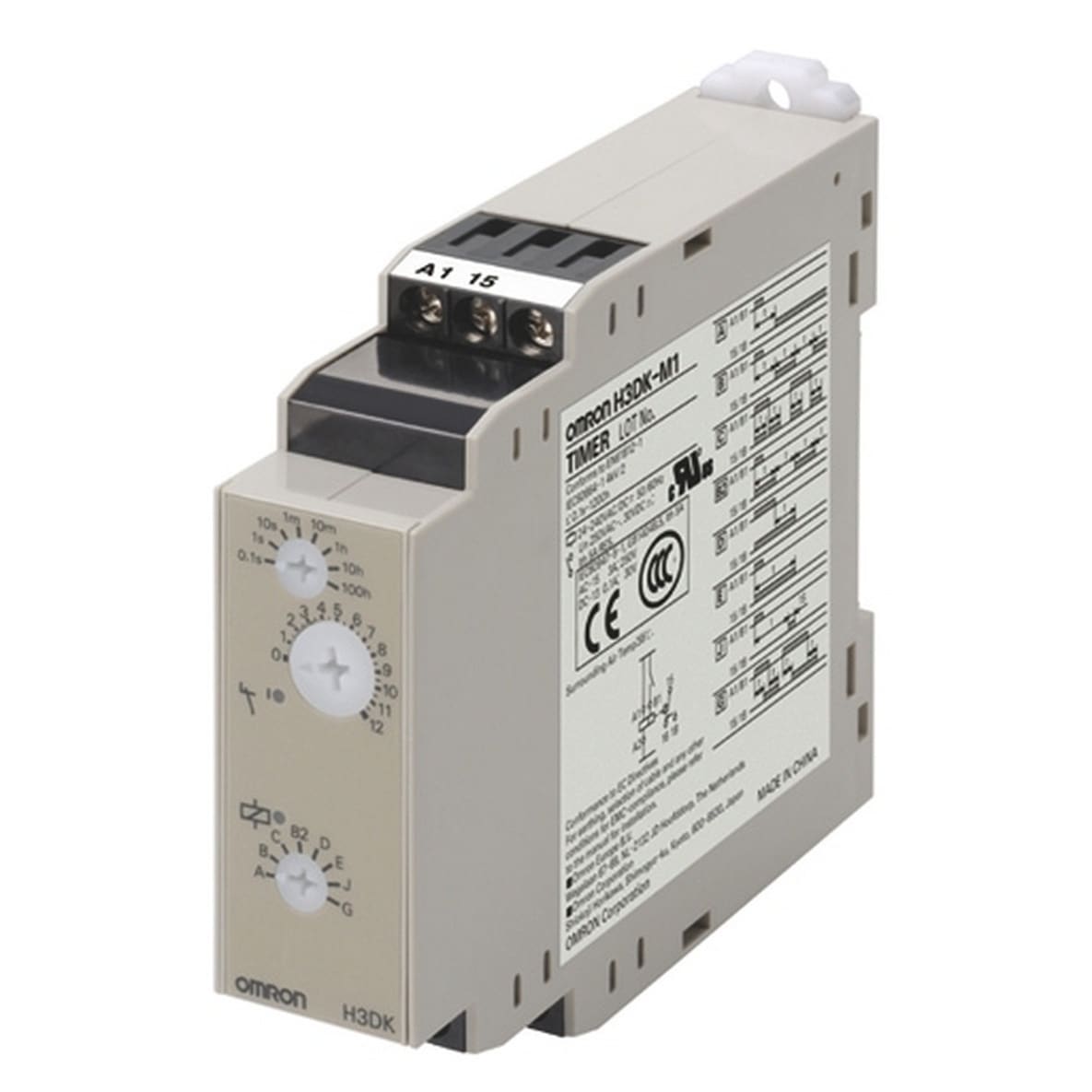 OMRON - OMRH3DKM1ADC12 TIMER-DIN22.5MM.MULTISCALA.8MODI.1REL