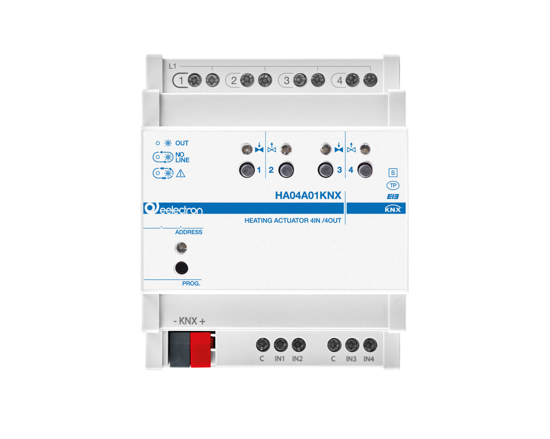 EELECTRON SPA - EEXHA04A01KNX MODULO PER VALVOLE ELETTROTERM. 4IN/4OUT