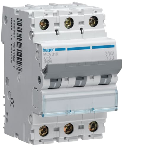 HAGER - HAGMYN350 INTERR. AUTOM. 3P 50A 4.5KA C 3M