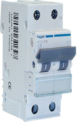 HAGER - HAGMYN540 INTERR. AUTOM.1P+N 40A 4.5KA C 2M