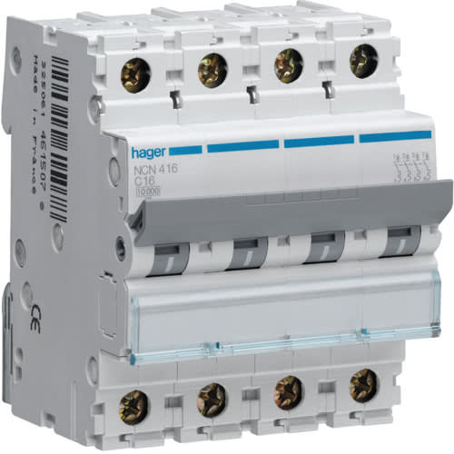 HAGER - HAGNCN404A INTERR. AUTOM. 4P 4A 10 KA C 4M