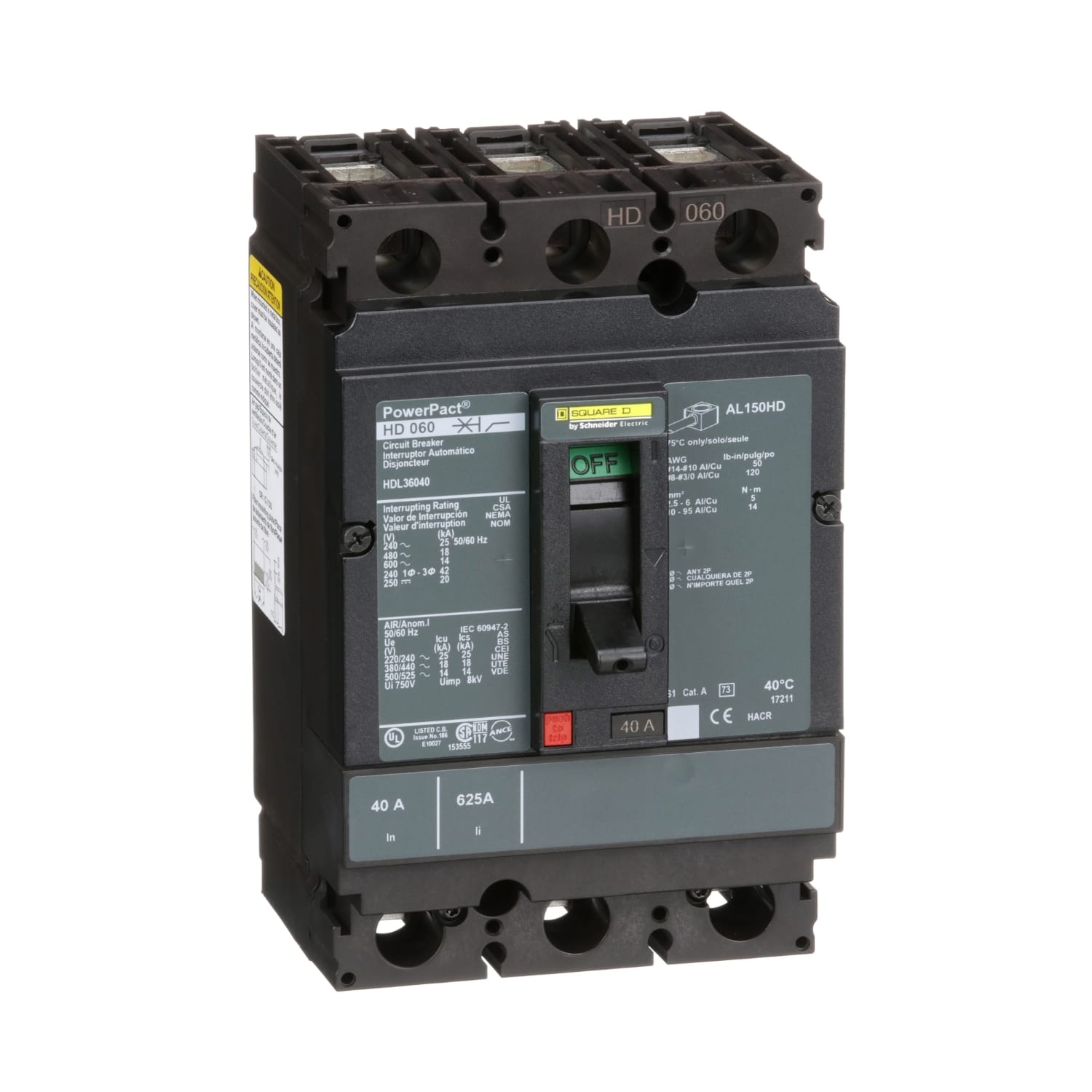 SCHNEIDER ELECTRIC - SNRHDL36040 40 A CIRCUIT BREAKER