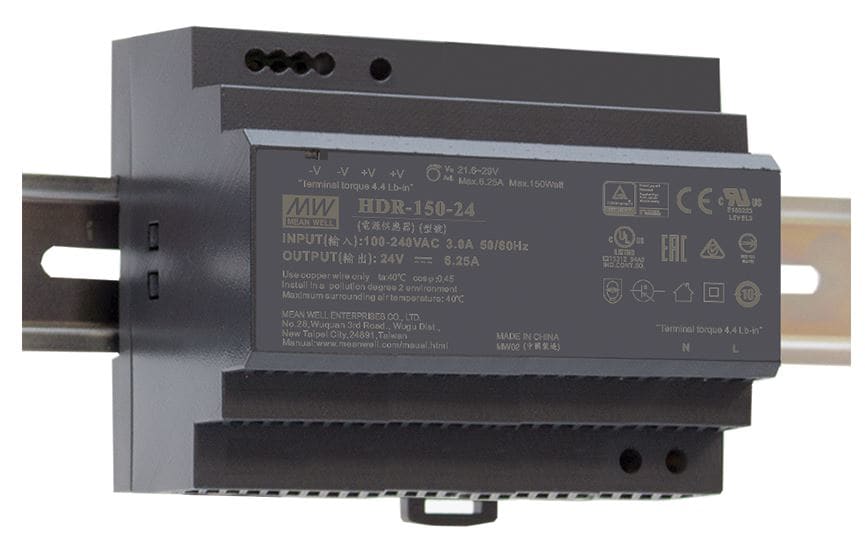 DIGIMAX SRL - DIXHDR-150-48 ALIMENTATORE DIN RAIL SLIM 48V 1.92A 150
