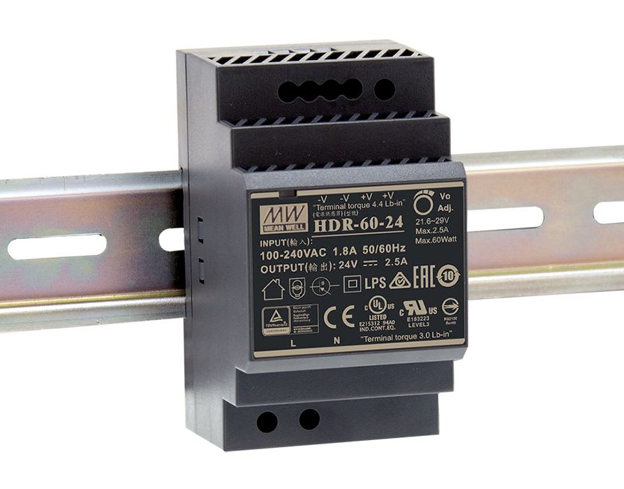 DIGIMAX SRL - DIXHDR-60-48 ALIMENTATORE DIN RAIL SLIM 48V 1.25A 60W