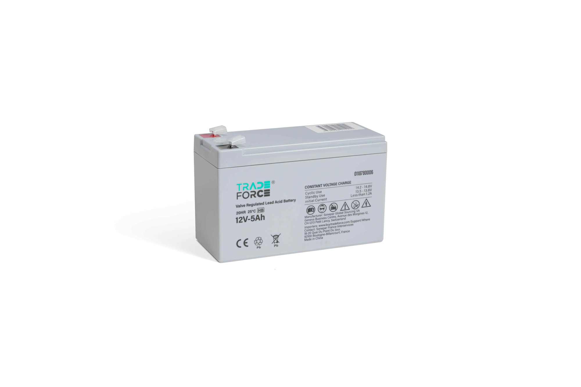 TRADEFORCE - TDM0118780006 BATTERIA VLRA 12V-5AH - FASTON 4.8 HB