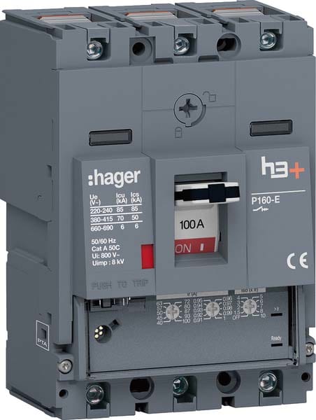 HAGER - HAGHES100GC INT AUT H3+ P160 LSNI 3P 100A 70KA