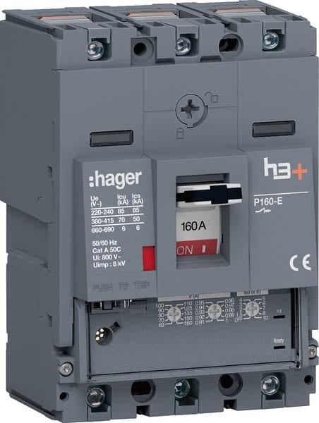 HAGER - HAGHES160GC INT AUT H3+ P160 LSNI 3P 160A 70KA