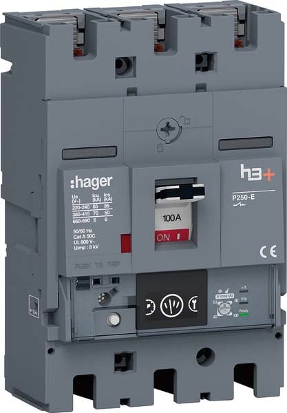 HAGER - HAGHET100NR INT AUT H3+ P250 ENERGY 3P 100A 70KA