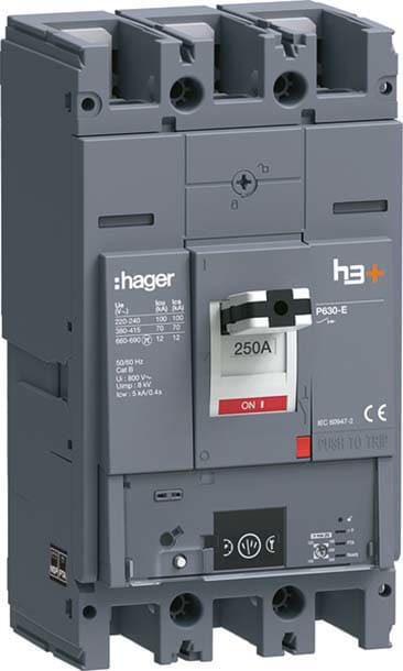HAGER - HAGHEW250NR INT AUT H3+ P630 ENERGY 3P 250A 70KA