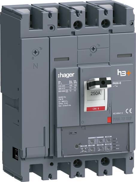 HAGER - HAGHEW251JR INT AUT H3+ P630 LSI 4P 250A 70KA N REG