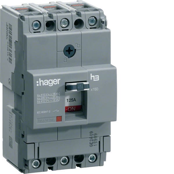 HAGER - HAGHHA100H INTERR AUTOM X160 3P 25KA 100A SGANC TM