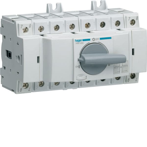 HAGER - HAGHIM406 COMMUTATORE MANOVRA ROT MOD 3P+N 63A 8M