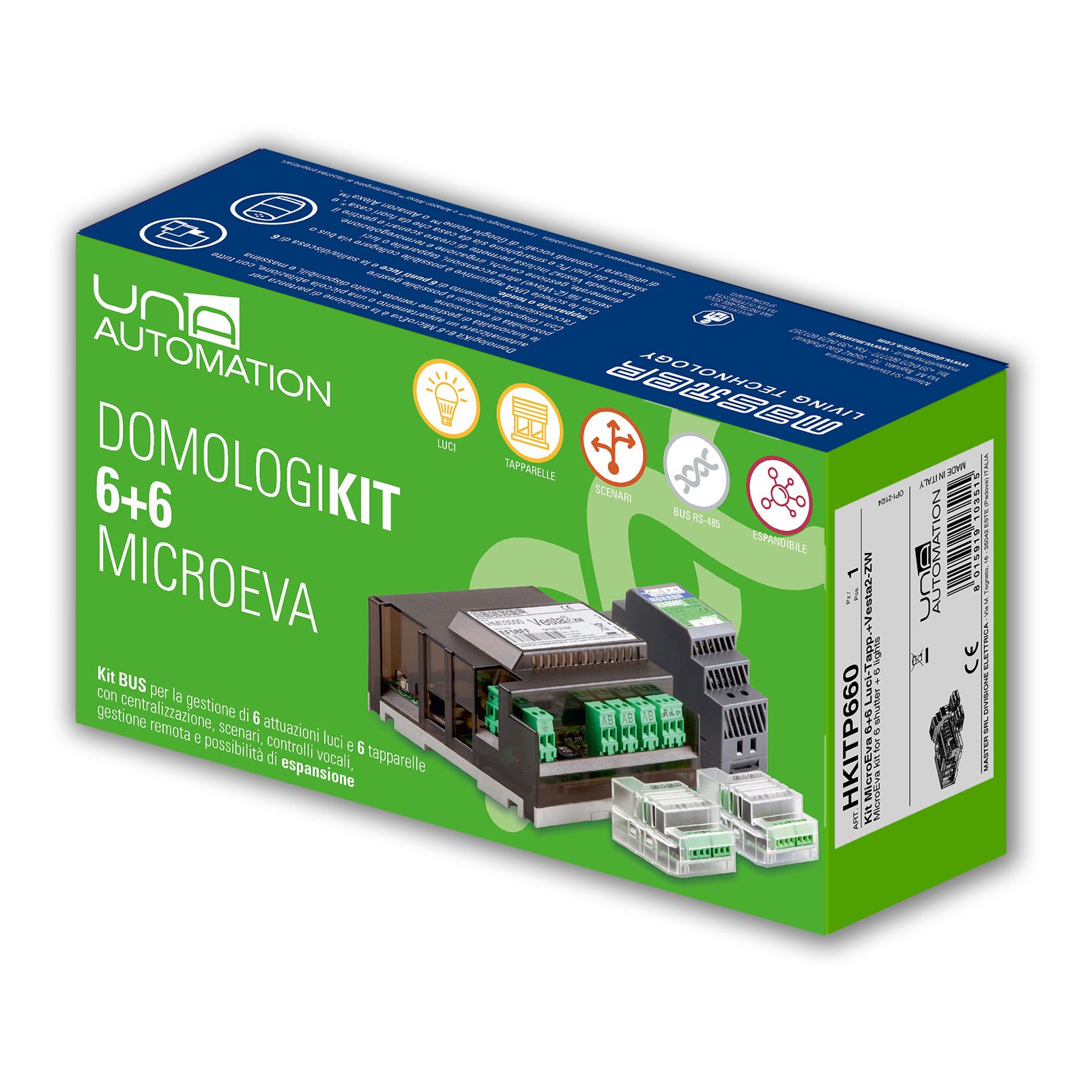 MASTER SRL - MSTHKITP660 KIT MICROEVA 6+6 LUCI-TAPP.+VESTA2-ZW