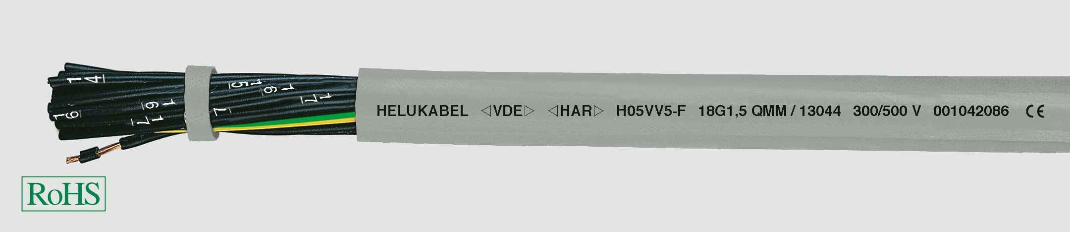 HELUKABEL ITALIA SRL - HLK13002 H05VV5-F (NYSLYO-JZ) 4G0.5 QMM GREY