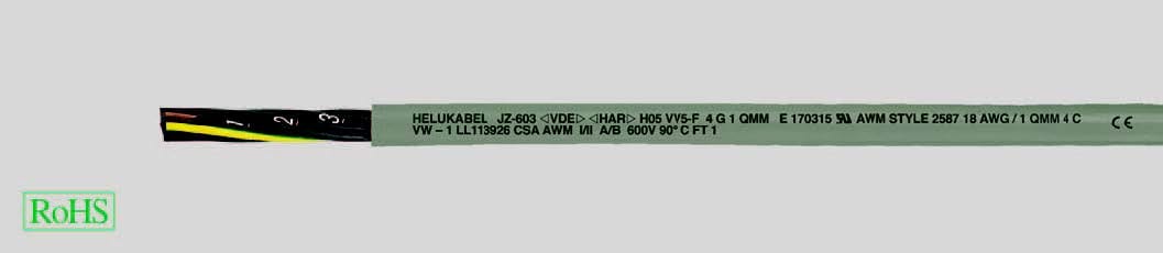 HELUKABEL ITALIA SRL - HLK83706 OZ-603 2X1 QMM (18 AWG) GREY