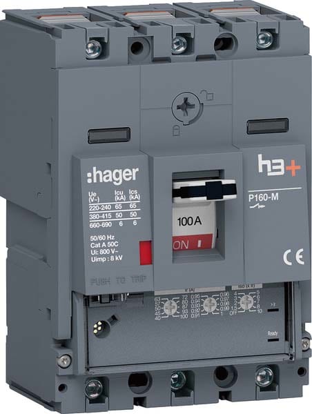 HAGER - HAGHMS100GC INT AUT H3+ P160 LSNI 3P 100A 50KA