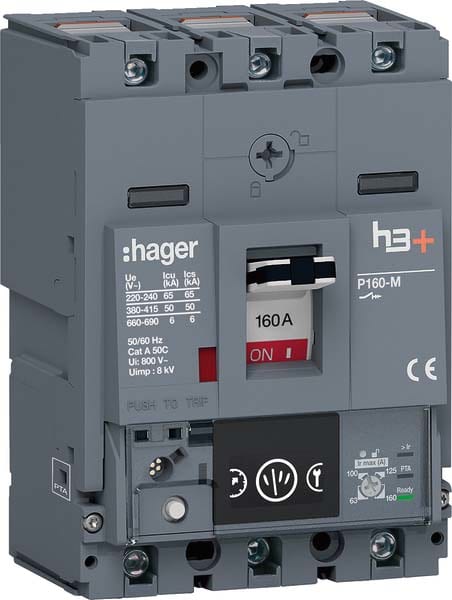 HAGER - HAGHMS160NC INT AUT H3+ P160 ENERGY 3P 160A 50KA