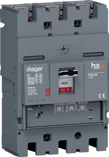 HAGER - HAGHMT040GR INT AUT H3+ P250 LSNI 3P 40A 50KA