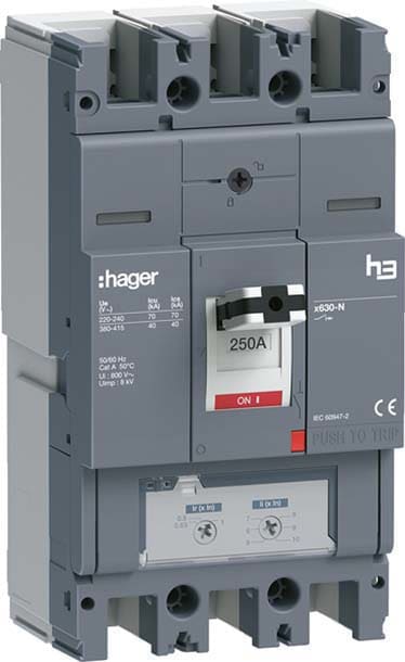 HAGER - HAGHNJ250DR INT AUT H3 X630 TM 3P 250A 40KA