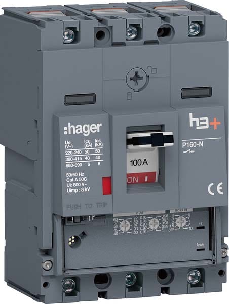 HAGER - HAGHNS100GC INT AUT H3+ P160 LSNI 3P 100A 40KA