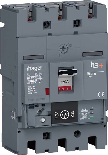 HAGER - HAGHNT160NR INT AUT H3+ P250 ENERGY 3P 160A 40KA