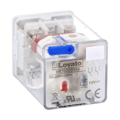 LOVATO - LOVHR702CD110 RELE INDUST. OCTAL 2SC 10A 110VDC+LED