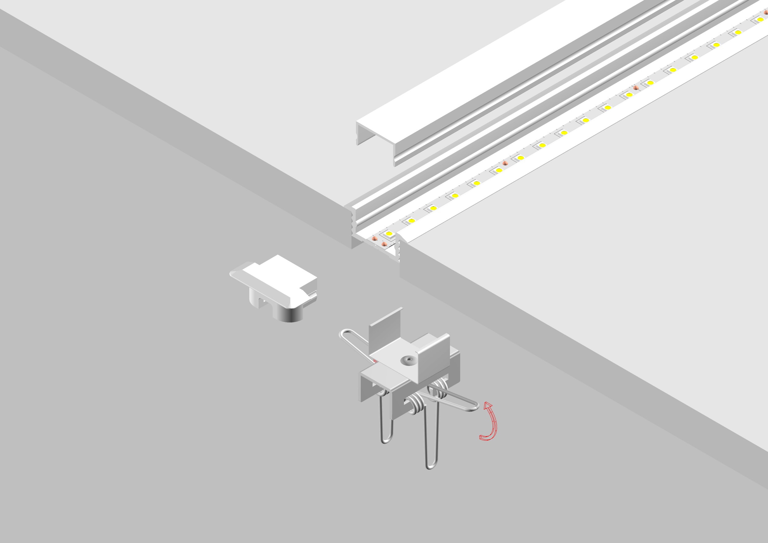 DIGIMAX SRL - DIXI191002-B PROFILO INCASSO BIANCO 2MT 19X10 IP20