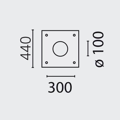 IGUZZINI ILLUMINAZI - IGZ3.1164.000.0 CONTROP.440X440 C/ZANC.D=22 L=650 PER PA
