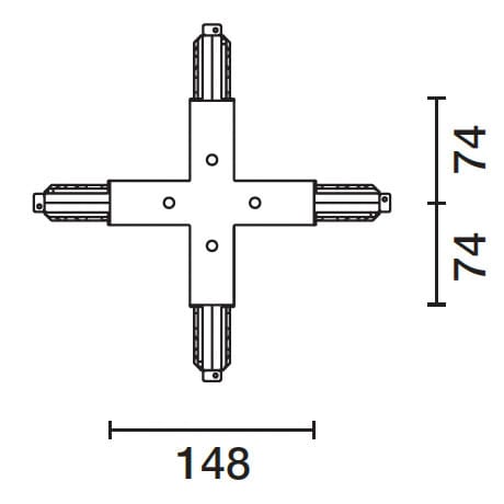 IGUZZINI ILLUMINAZI - IGZ3.MXY0.001.0 GIUNTO A CROCE PER BINARIO