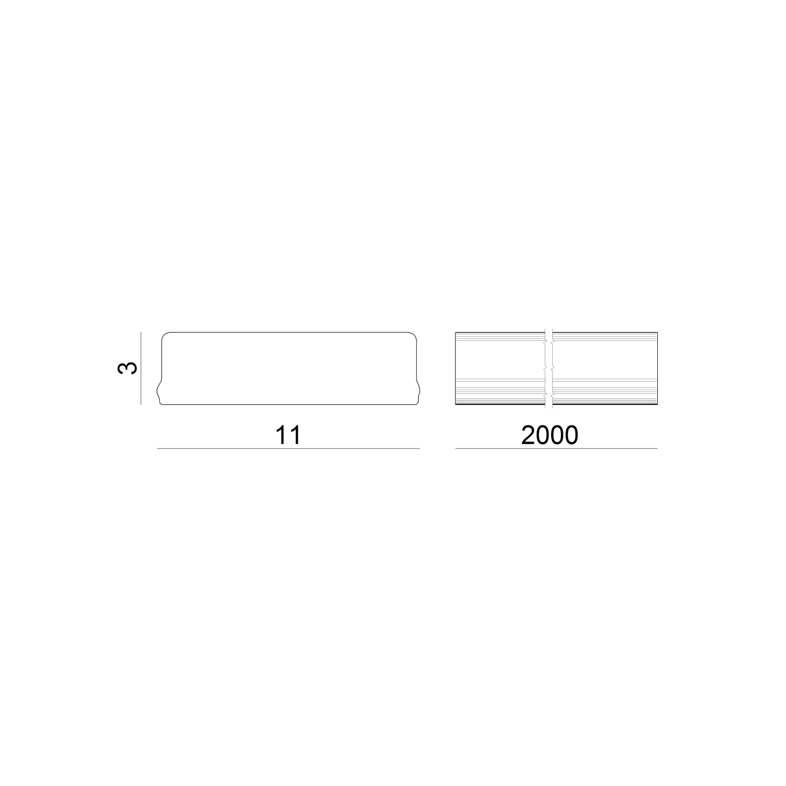 LINEA LIGHT (ILED) - ILD98917 COVER PROFILO OPALE 2M PC