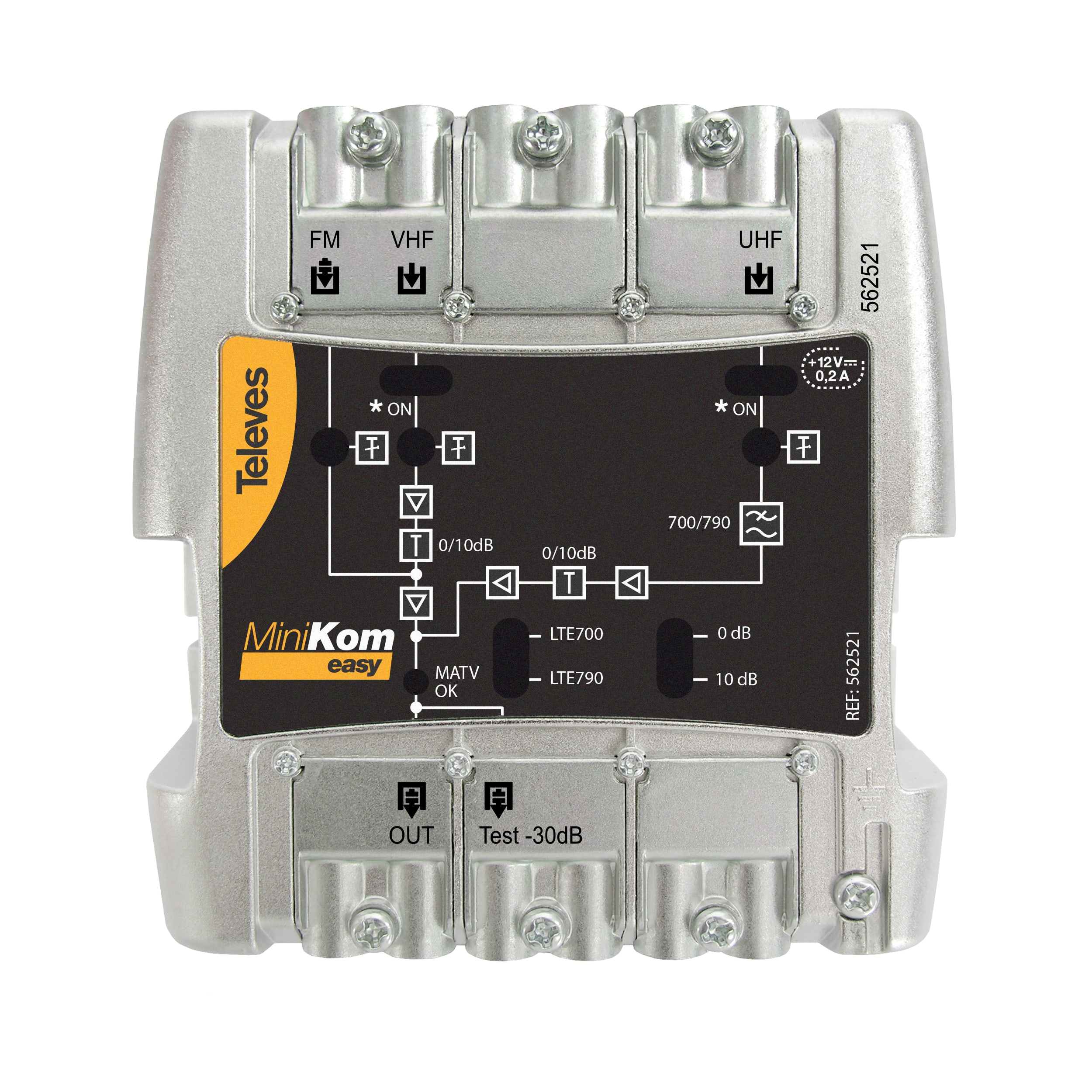 TELEVES ITALIA SRL - TVV562521 AMP.MINIKOM MATV 3I/1U EASYF FM-V-U