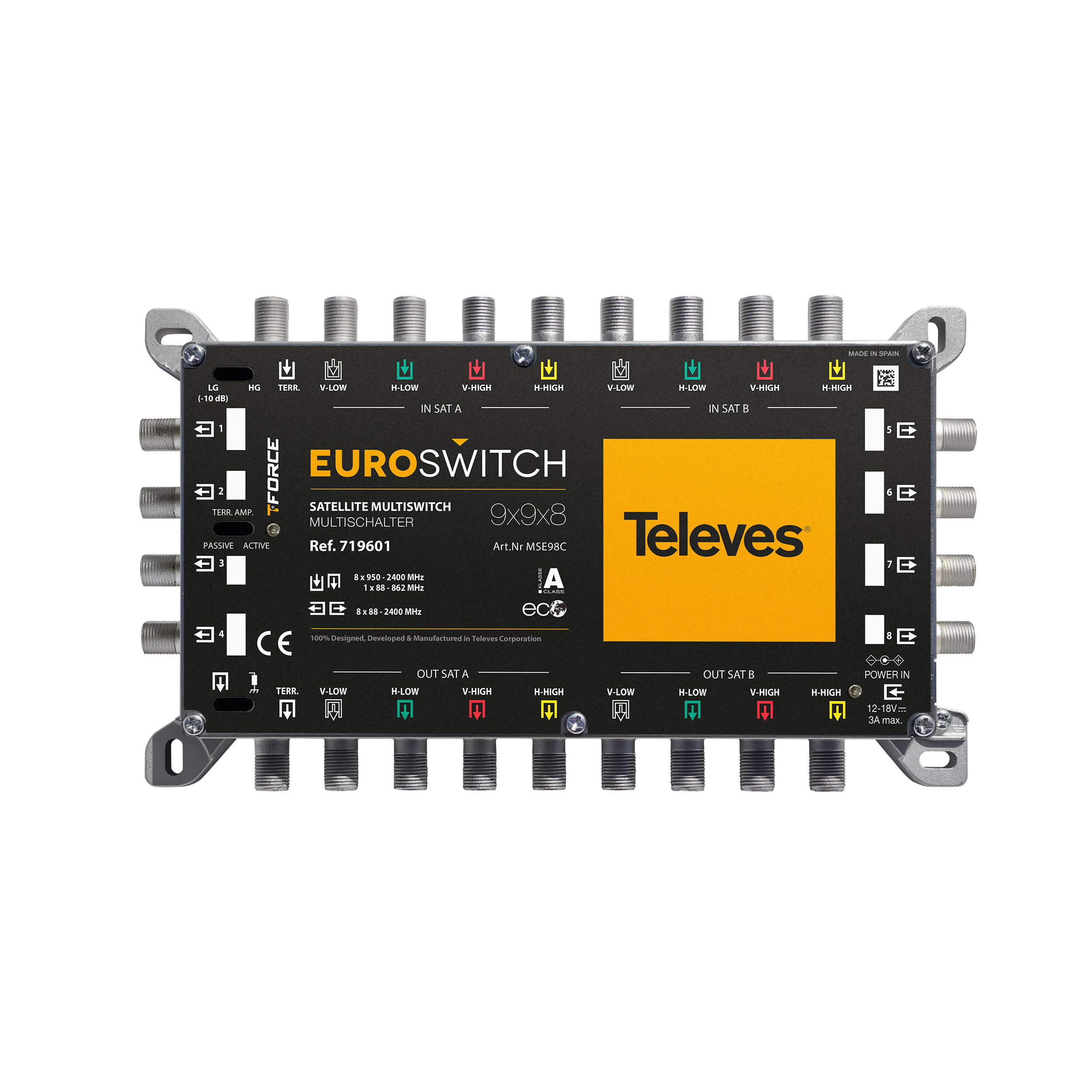TELEVES ITALIA SRL - TVV719601 EUROSWITCH 9X9X8 F TERMINAL./CASCATA
