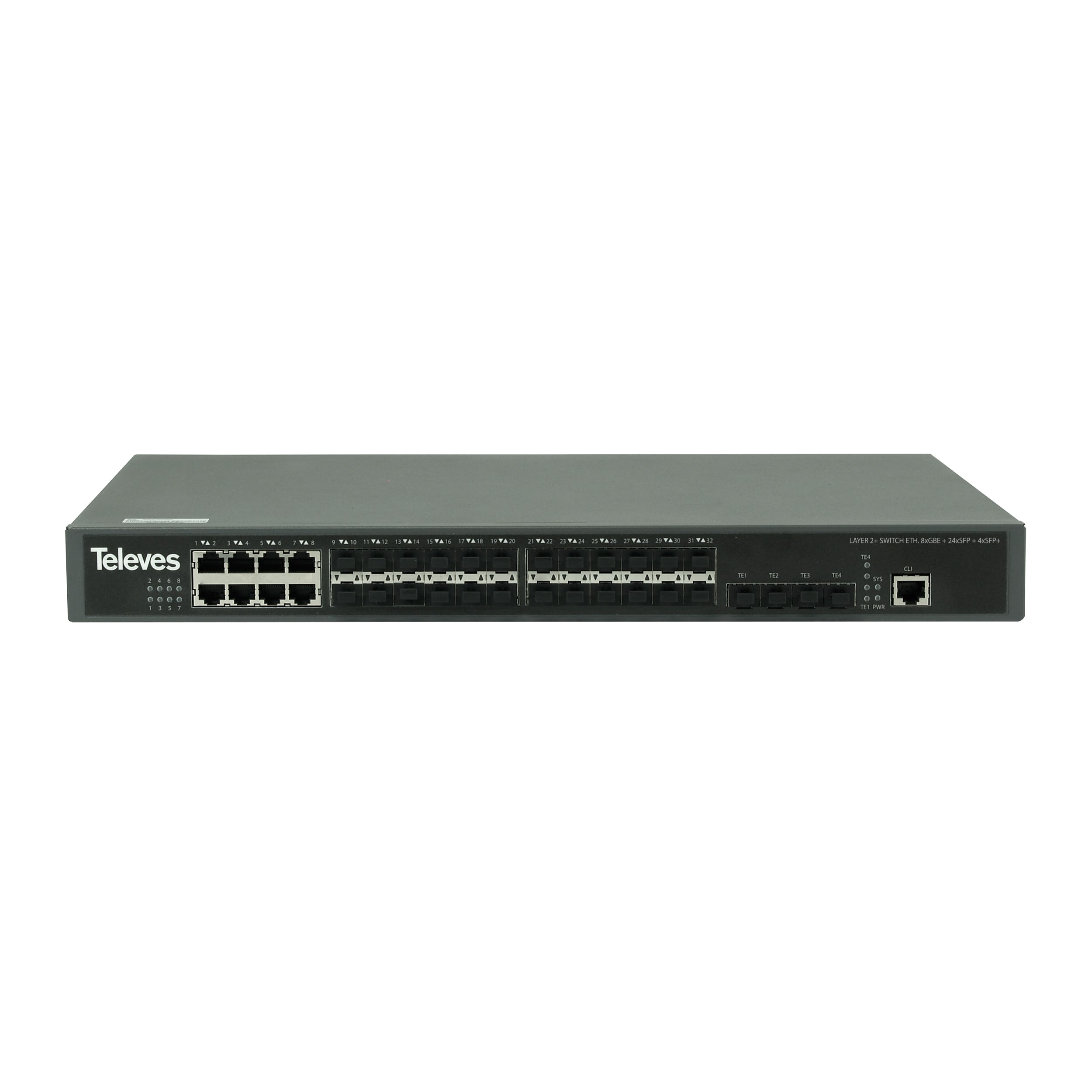 TELEVES ITALIA SRL - TVV769142 SWITCH ETH. L2+: 8XGBE + 24XSFP + 4XSFP+