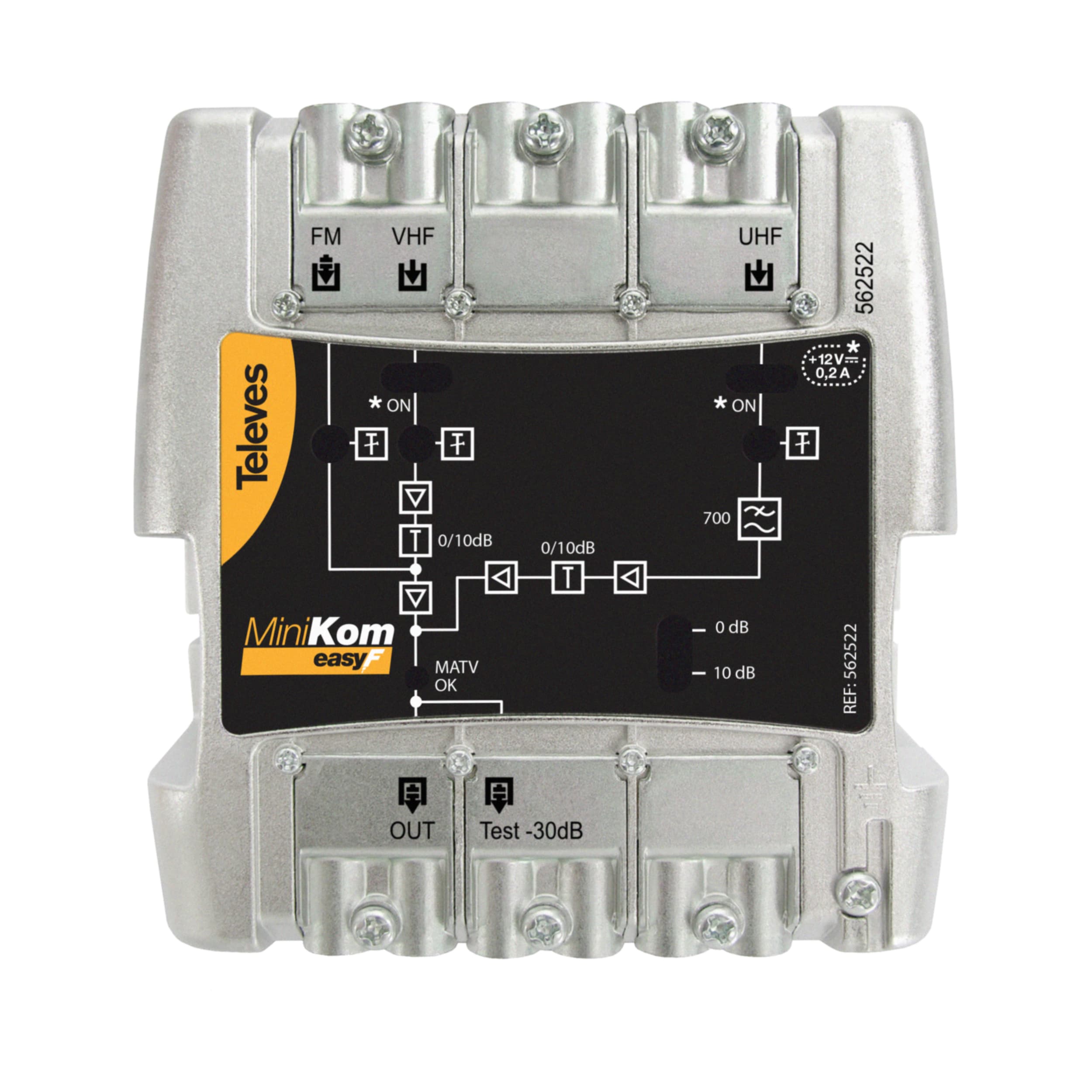 TELEVES ITALIA SRL - TVV562522 AMP.MINIKOM MATV 3I/1U EASYF FM-V-U