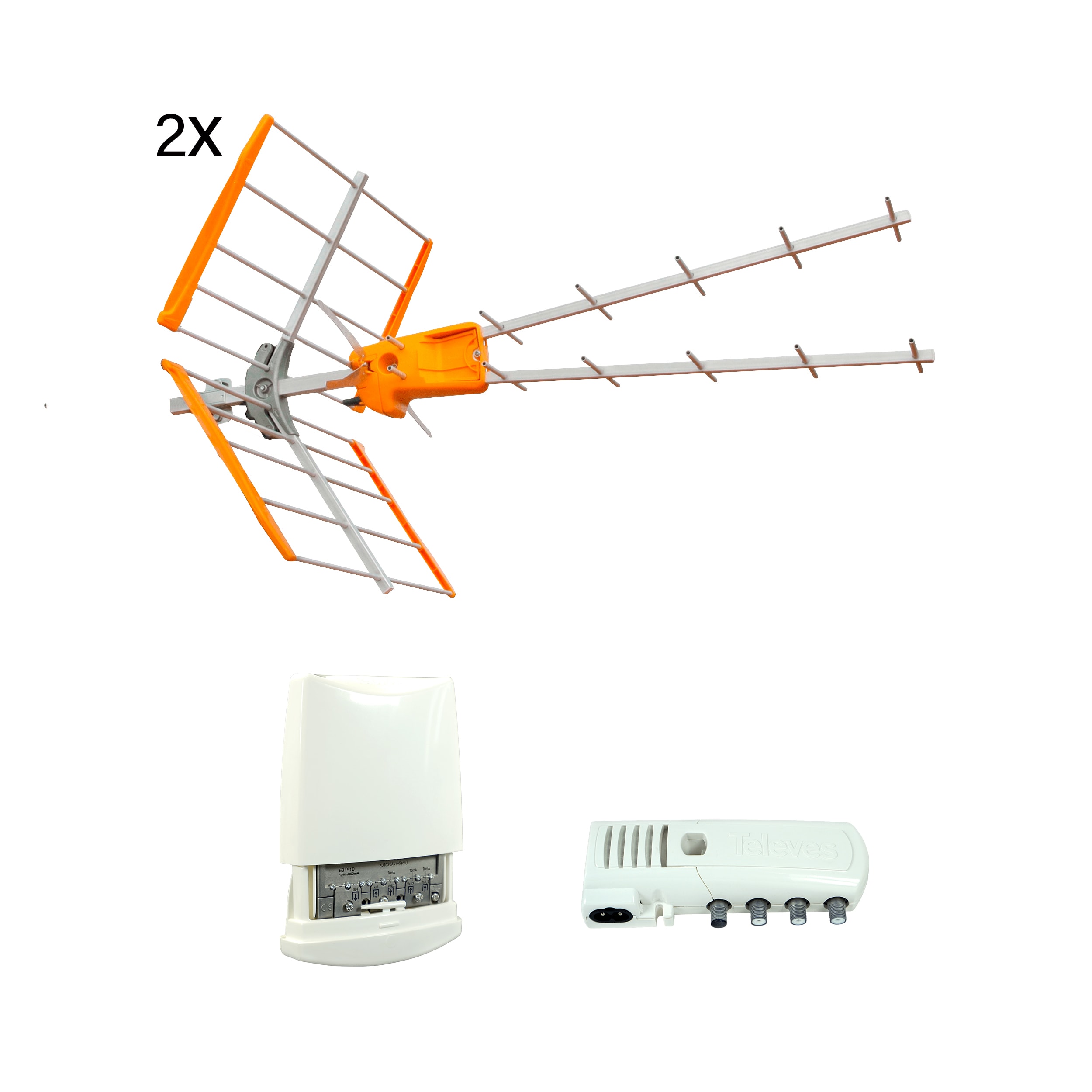 TELEVES ITALIA SRL - TVV149296 KIT: 2X V ZENIT + SMARTKOM + ALIM 12V