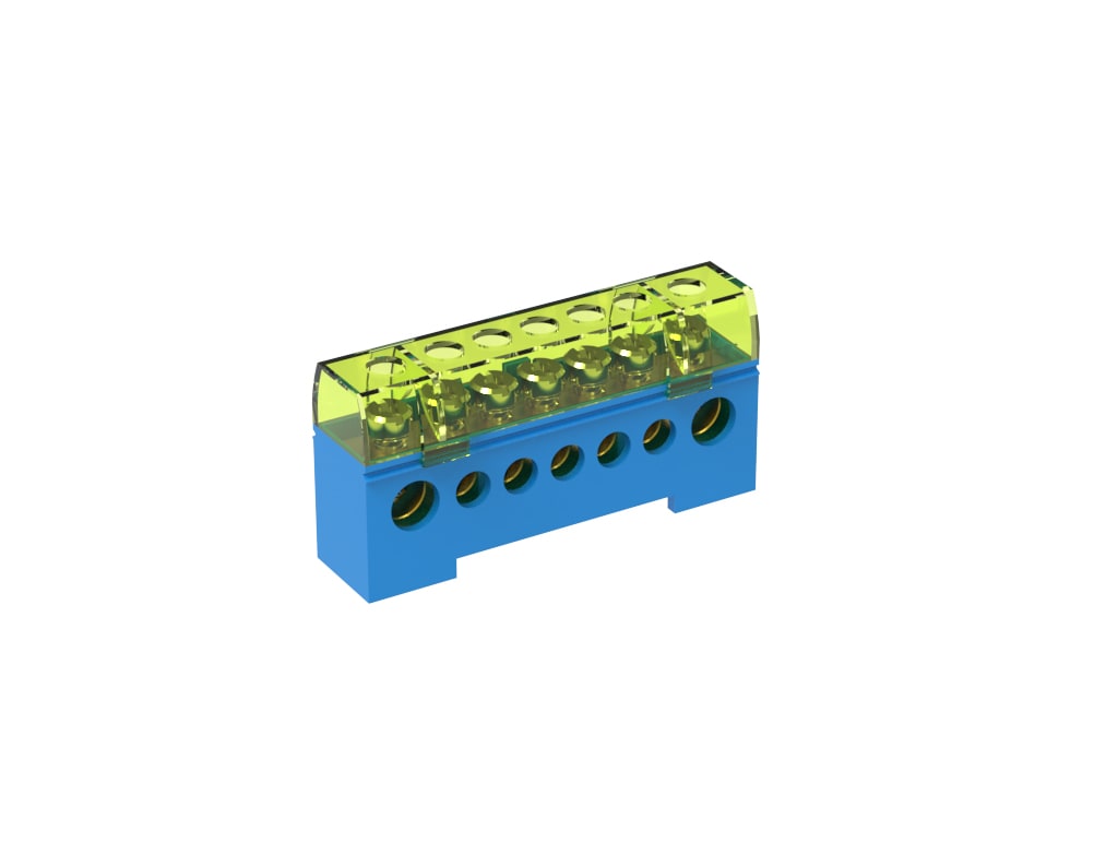 TEKNOMEGA SRL - TKGITB1015 MORSETTIERA UNIP.ISOLATA 80A 7 FORI BLU