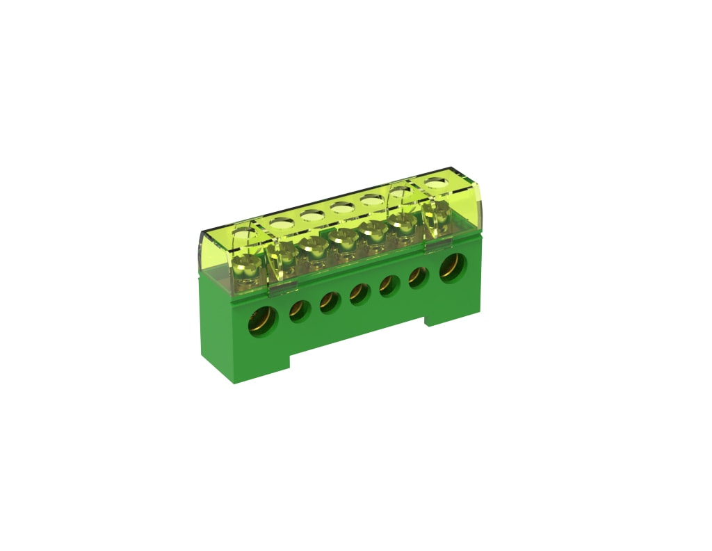 TEKNOMEGA SRL - TKGITB1030 MORSETTIERA UNIP.ISOLATA 80A 7 FORI VERD