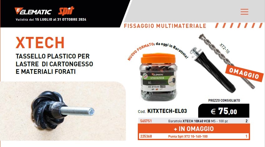 ELEMATIC SPIT - ITPKITXTECH-EL03 KIT 200 XTECH + OMAGGIO